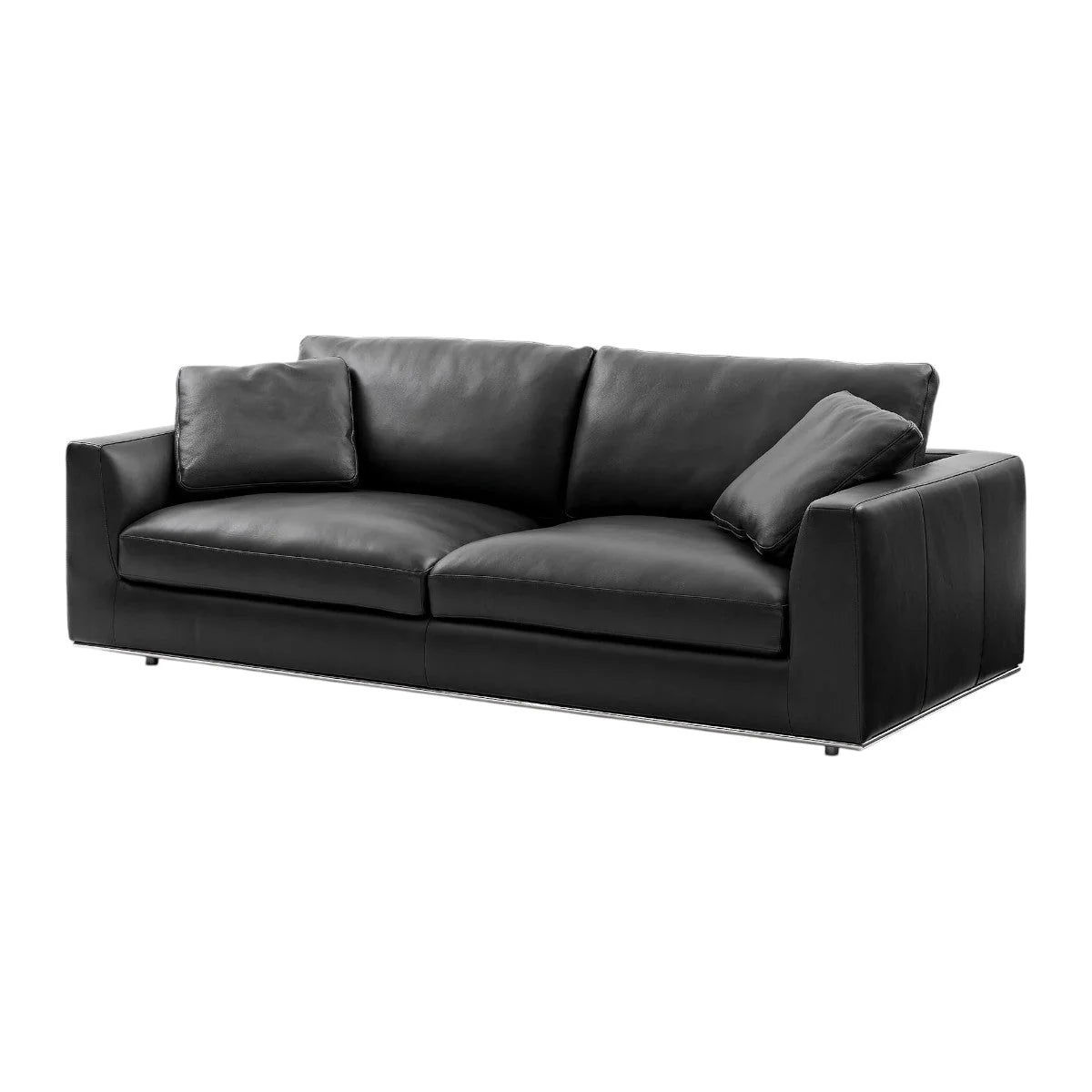 Petrit Leather 3 Seater Sofa