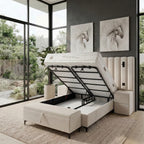 Ensemble Lit Coffre Complet avec Matelas et Surmatelas
