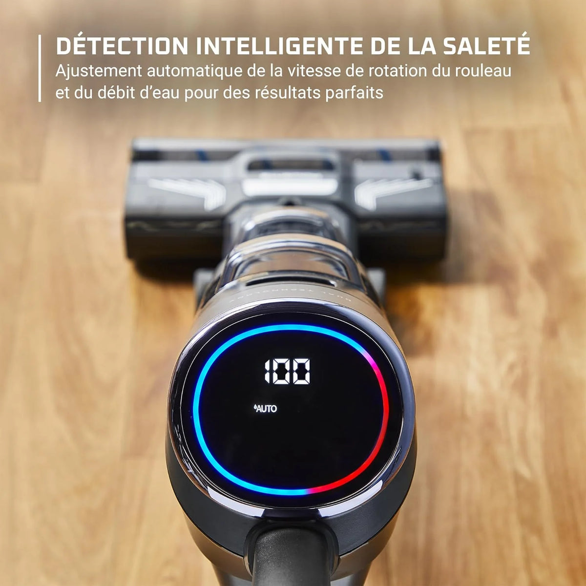 Rowenta X-Clean 4 Aspirateur Balai Laveur sans Fil, Aspiration et Lavage Puissant, Intelligent, Autonomie 50min, Autonettoyage GZ5036WO, Gris