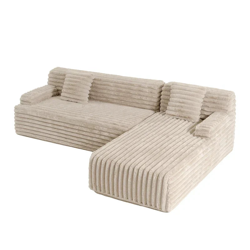 Cloud Sectional Sofa, Modern Upholstered Couch with 2 Throw Pillows, Free-Combined Sofa, Modular Sectional L Shaped Couch