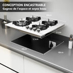 Plaque gaz ISEASY 3 feux encastrable 60x52 cm