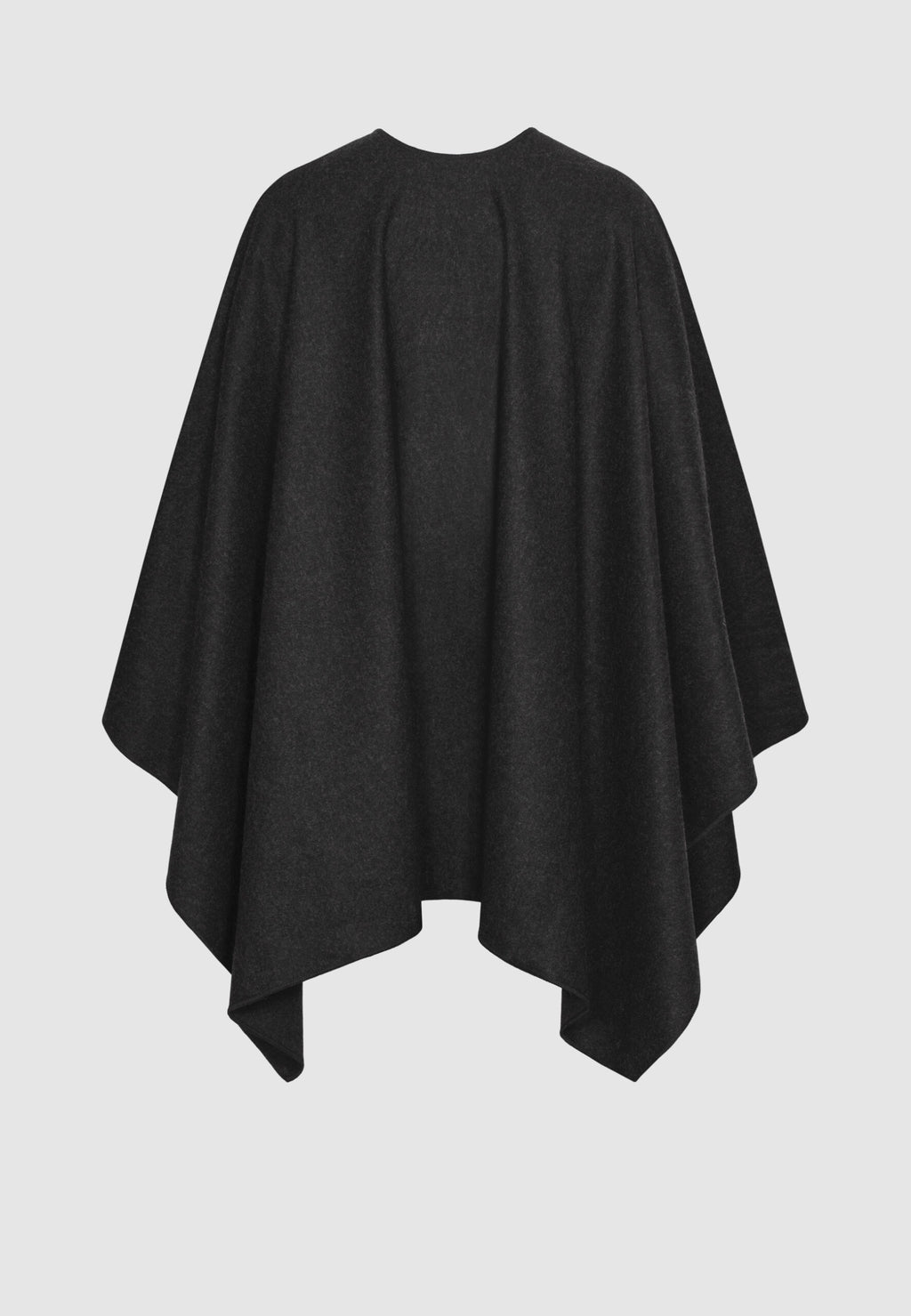 Pancho en laine et cachemire gris foncé