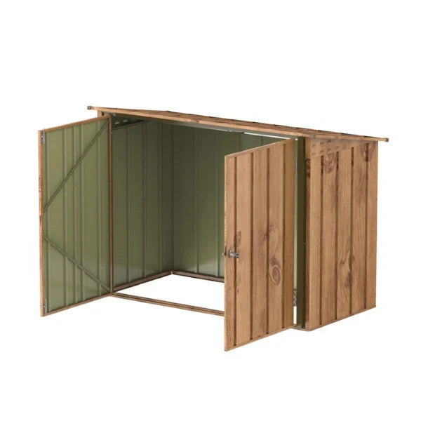 Abri  vlos en mtal 1,74m imitation bois avec kit ancrage -
