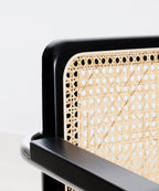 Silla de Comedor de Madera, Ratán y Metal Candy