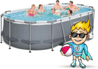 Bestway Power Steel 56088 Kit piscine avec pompe filtrante Gris ovale Bleu 427 x 250 x 100 cm