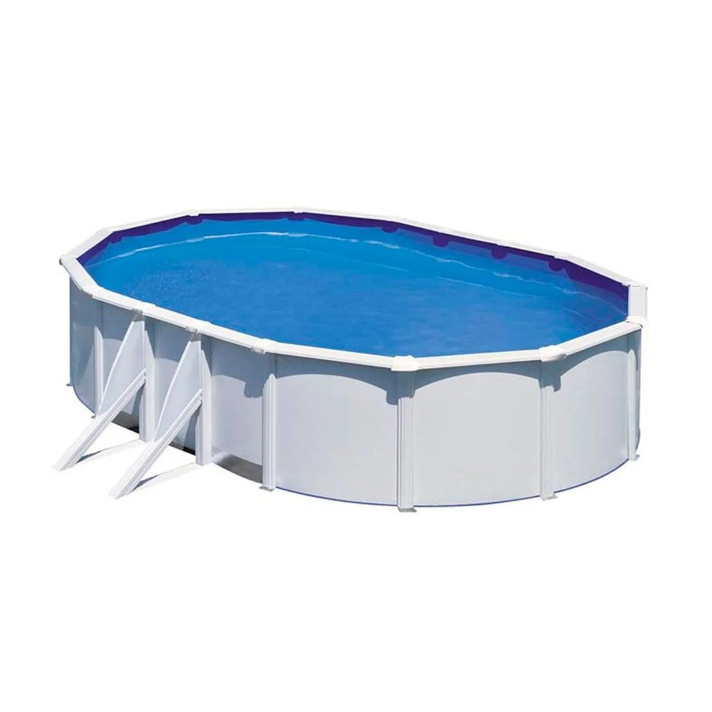 Piscina Fantasía Gre Ovalada Pared Acero Blanco 120x500x300 Cm