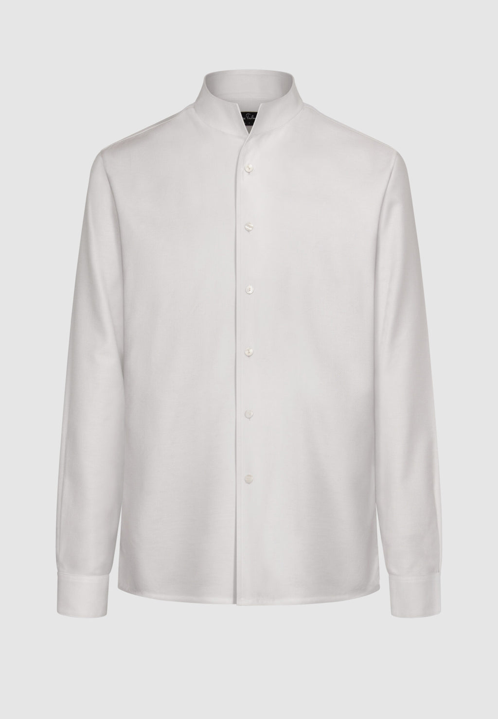 Chemise texturée à col tulipe en coton blanc