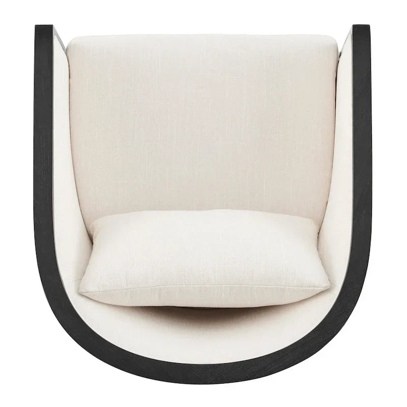 Tillman Linen Accent Arm Chair with Rattan