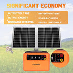 FarmNix 48KM Électrificateur Clôture Electrique Solaire, 6KV-12KV avec Panneau Solaire 15W & Batterie 7Ah 12V, 0.3-1.5J pour élevage d'animaux de berger, pour ferme, pâturage, jardin
