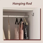 Hitow Armoire 2-Large Drawer Center Hanging Area with Mirror Minimalist Style