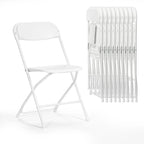Chaise pliante en plastique, lot de 10, capacité de 158 kg pour événements, bureau, mariage, fête, pique-nique, cuisine, salle à manger