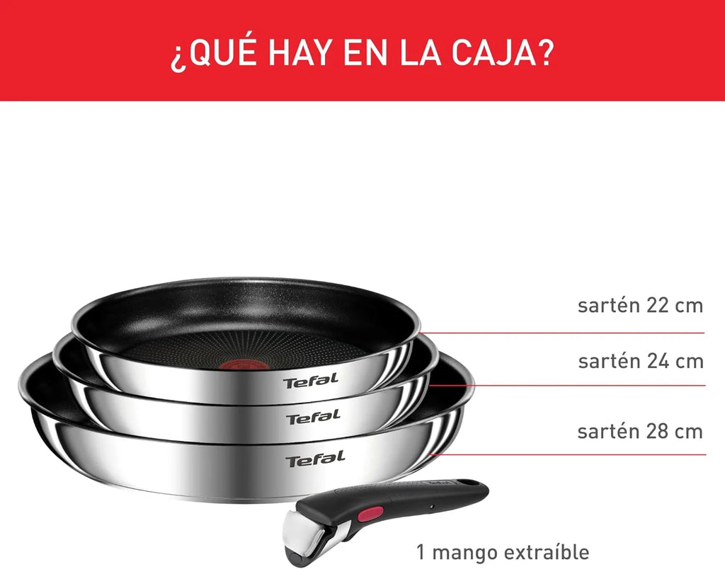 Tefal Ingenio Emotion Set of 3 Frying Pans 22/24/28 cm + 3 Saucepans 16/18/20 cm + Stew Pot 24 cm + Wok 26 cm + 12 Accessories | Induction Safe, Non-Stick, Dishwasher and Oven Safe