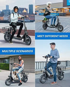 URBANMAX C1 Scooter Eléctrico con Asiento, Motor Potente de 450W y Autonomía de hasta 22 Millas