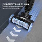 Rowenta X-Clean 4 Aspirateur Balai Laveur sans Fil, Aspiration et Lavage Puissant, Intelligent, Autonomie 50min, Autonettoyage GZ5036WO, Gris