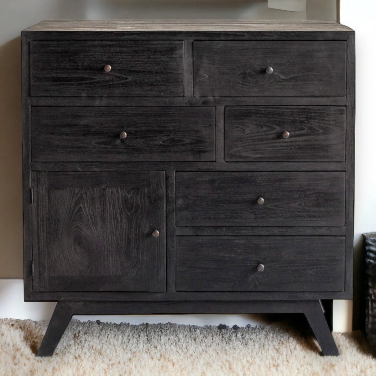 Bronia Solid Teak Wood Chest Of 7 Drawers