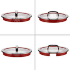 WMF Function 4 - Batería de Cocina 5 Piezas, Acero Inoxidable Apto para Inducción, 1 cacerola baja de 20 cm, 3 cacerolas altas de 16 cm, 20 cm y 24 cm con tapa, 1 cazo 16 cm