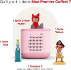 tonies Toniebox 2 Pack Boite à Histoire pour Enfant 1 à 9 Ans, Robuste & Facile à Utiliser, avec Vaiana, Elsa, Rose