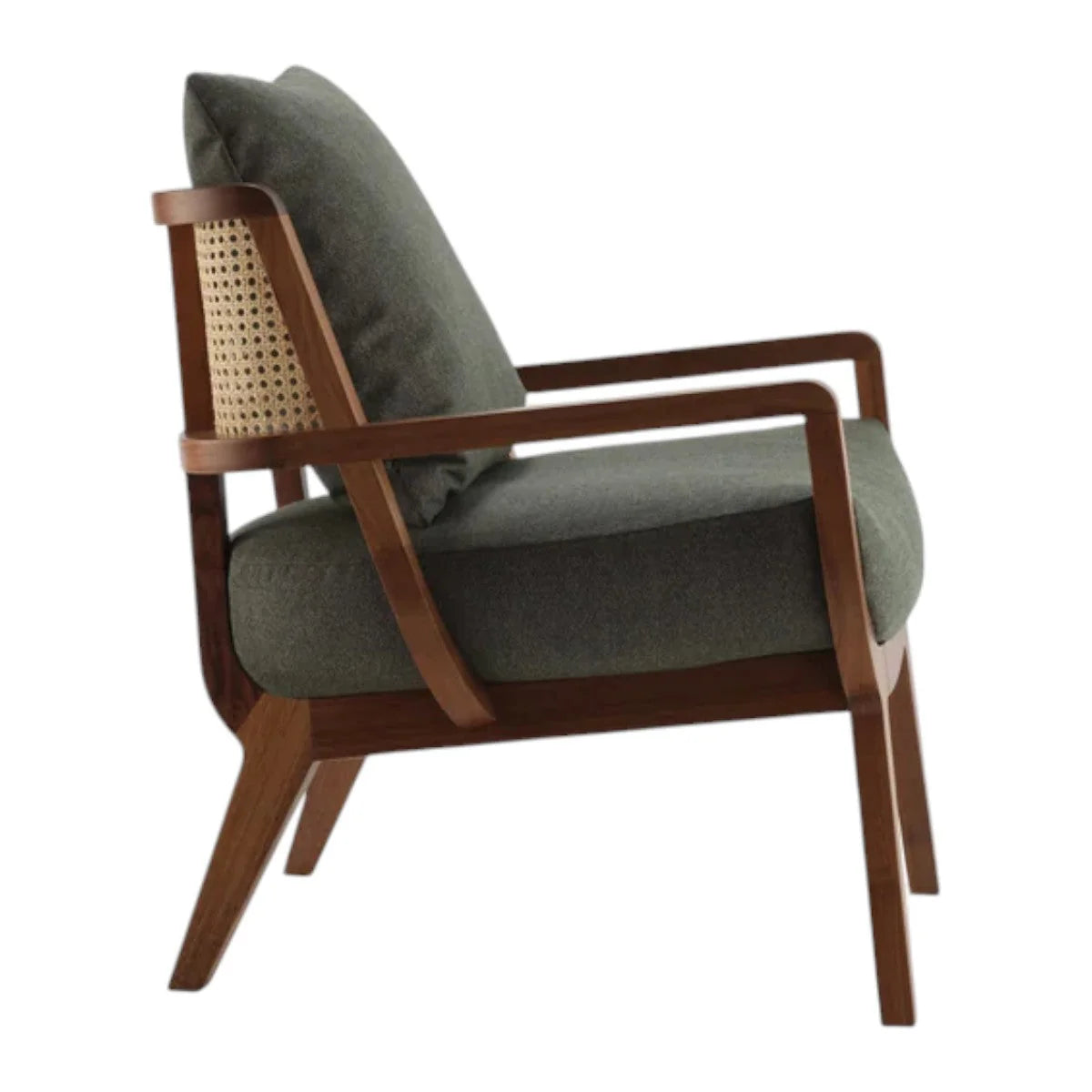 Malini Solid Teak Wood & Rattan Lounge Chair