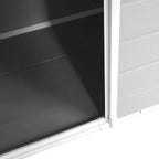 WASABI Abri de Jardin en Résine Unit 1.4 - Assemblage Simple - Fenêtre à lumière du Jour - Panneaux de 12mm d'épaisseur - Plancher Inclus - Blanc Gris - Cabane de Stockage extérieur en PVC 1,37m2