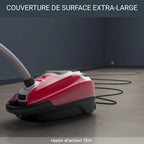Rowenta Silence Force Effitech Aspirateur avec Sac, Basse Conso, Silencieux 57 DB(A), Filtration Haute efficacité, Rayon d'action 12 m, 4,5L RO7474EA, Rouge Tanin