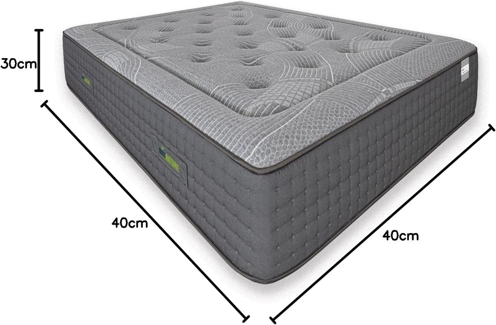 Matnature | Platinum | Mattress Great Comfort Pro Multiple Rest | Pocket Springs and Memory Foam | Height 30 cm | Breathable, Non-Slip and Anti-Mite (150 x 200 cm)