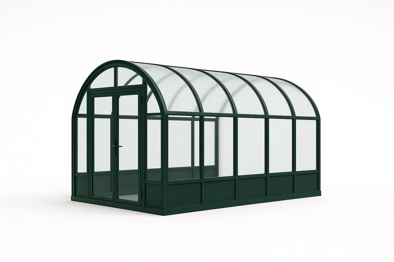 Serre Tunnel Arqué Aluminium Verre Trempé 300x200x250cm
