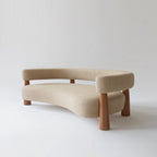 Faber 3 Seater Oak Wood Sofa White