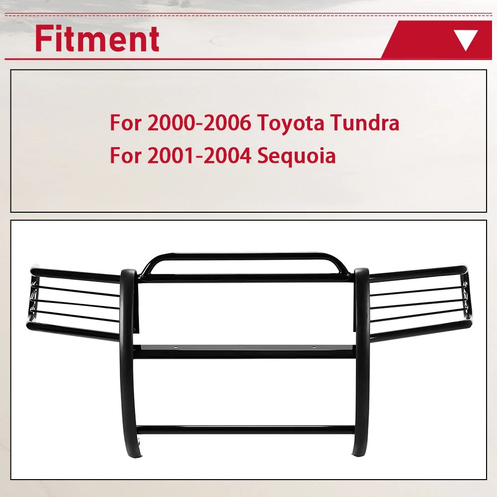 Protector de Rejilla y Parachoques delantera de Acero Negro Kojem para Toyota Tundra 2000-06 y Sequoia 2001-04