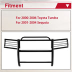 Protector de Rejilla y Parachoques delantera de Acero Negro Kojem para Toyota Tundra 2000-06 y Sequoia 2001-04