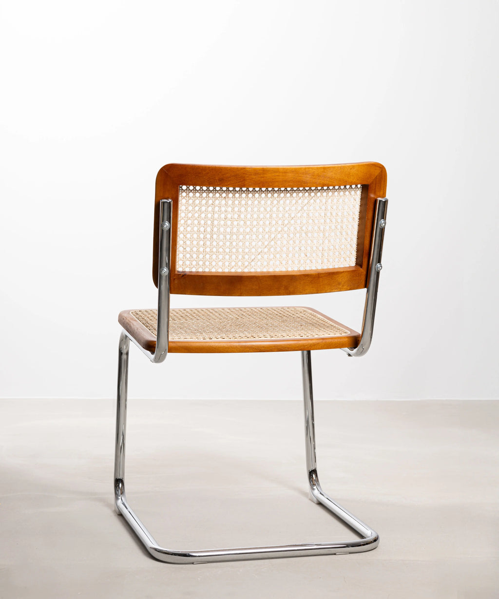 Silla de Comedor de Madera, Ratán y Metal Candy