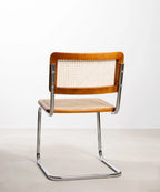 Silla de Comedor de Madera, Ratán y Metal Candy