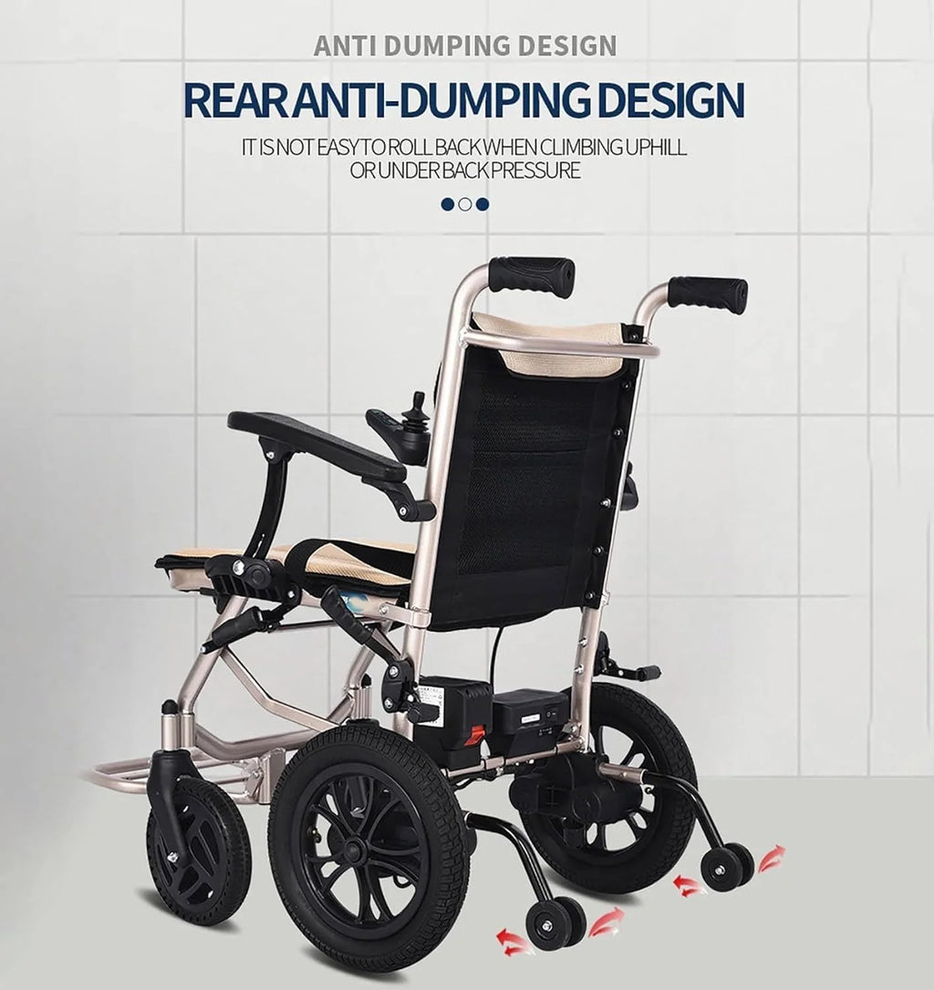 Fauteuil Roulant Electrique Pliable Ultra Leger, Fauteuil Roulant Autopropulsé À Double Fonction Compact Mobility Aid Wheelchairs pour Personnes Âgées Handicapées Mobility Vehicles