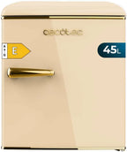 Mini Frigo Bolero CoolMarket TT Origin 45 Beige E. Réfrigérateur Hauteur 55cm et Largeur 44,7cm, Classe Énergétique E, Bac à Glace et Poignée Chromée, Beige
