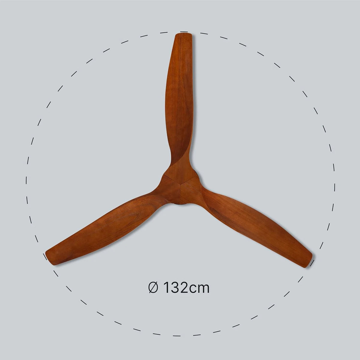 Ufesa Ventilateur de Plafond CFTB, 40W, 6 Vitesses, Ultra Silencieux, 3 Pales en Bois Naturel 132cm, Fonction été - hiver, Minuterie 8h, Télécommande, Noir - Bois Foncé