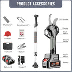 Sécateur électrique professionnel sans fil avec perche télescopique 2,1 m, écran LCD, batteries lithium rechargeables (2)