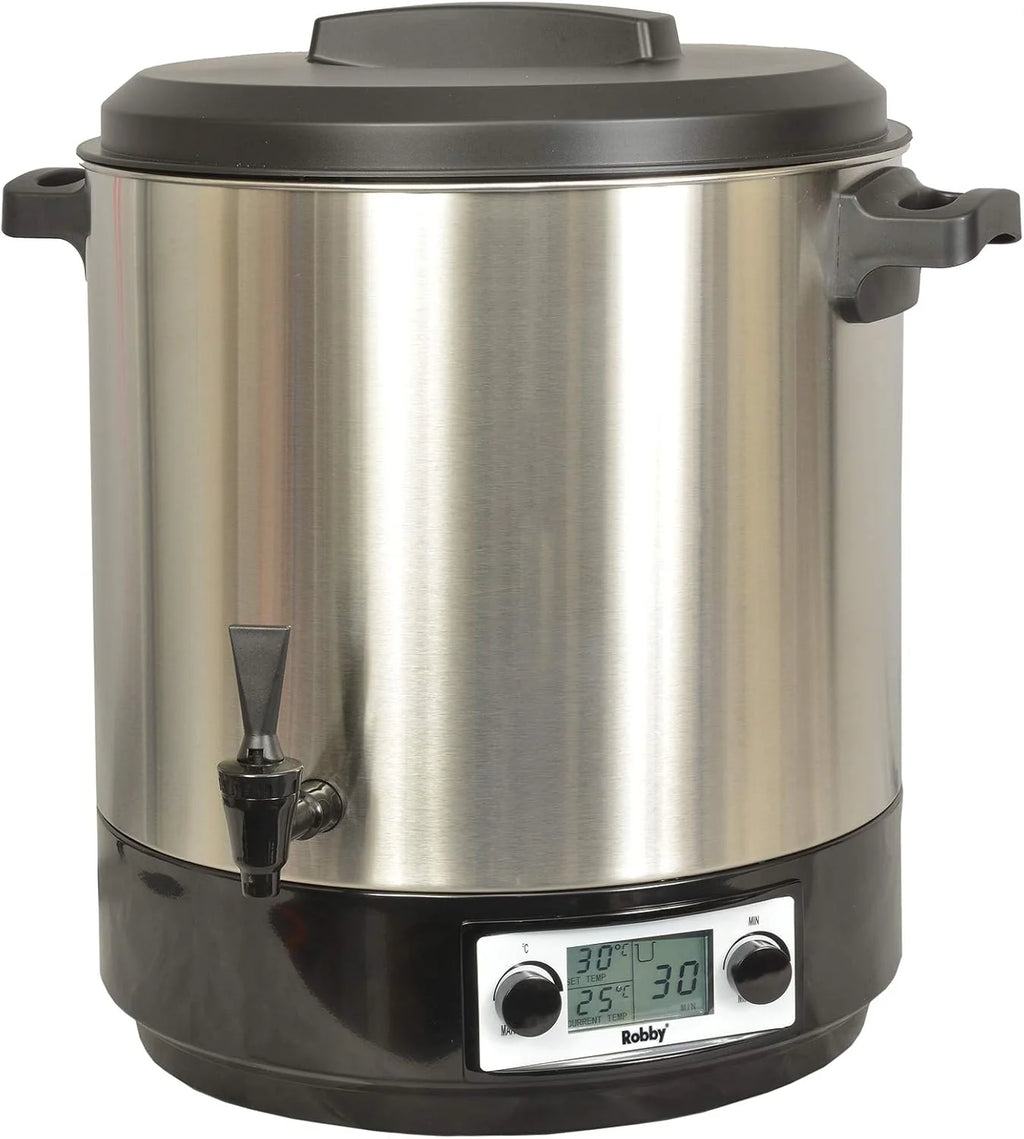 Stérilisateur De Bocaux Électrique Cuve Inox Avec Écran Lcd Robinet Et Minuteur 31l 2000w - STERI PRO INOX XL LCD