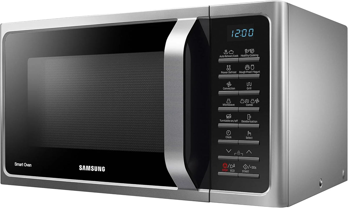Samsung MC28H5015CS Micro-ondes Combiné, SmartOven, 900 W, Grill 1500 W, 28 L, 51,7 x 31 x 47,6 cm, Argent