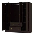 Hitow Armoire 2-Large Drawer Center Hanging Area with Mirror Minimalist Style