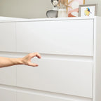 Commode pivotante 32,7H et bureau coiffeuse 6 tiroirs Blanc/Noir