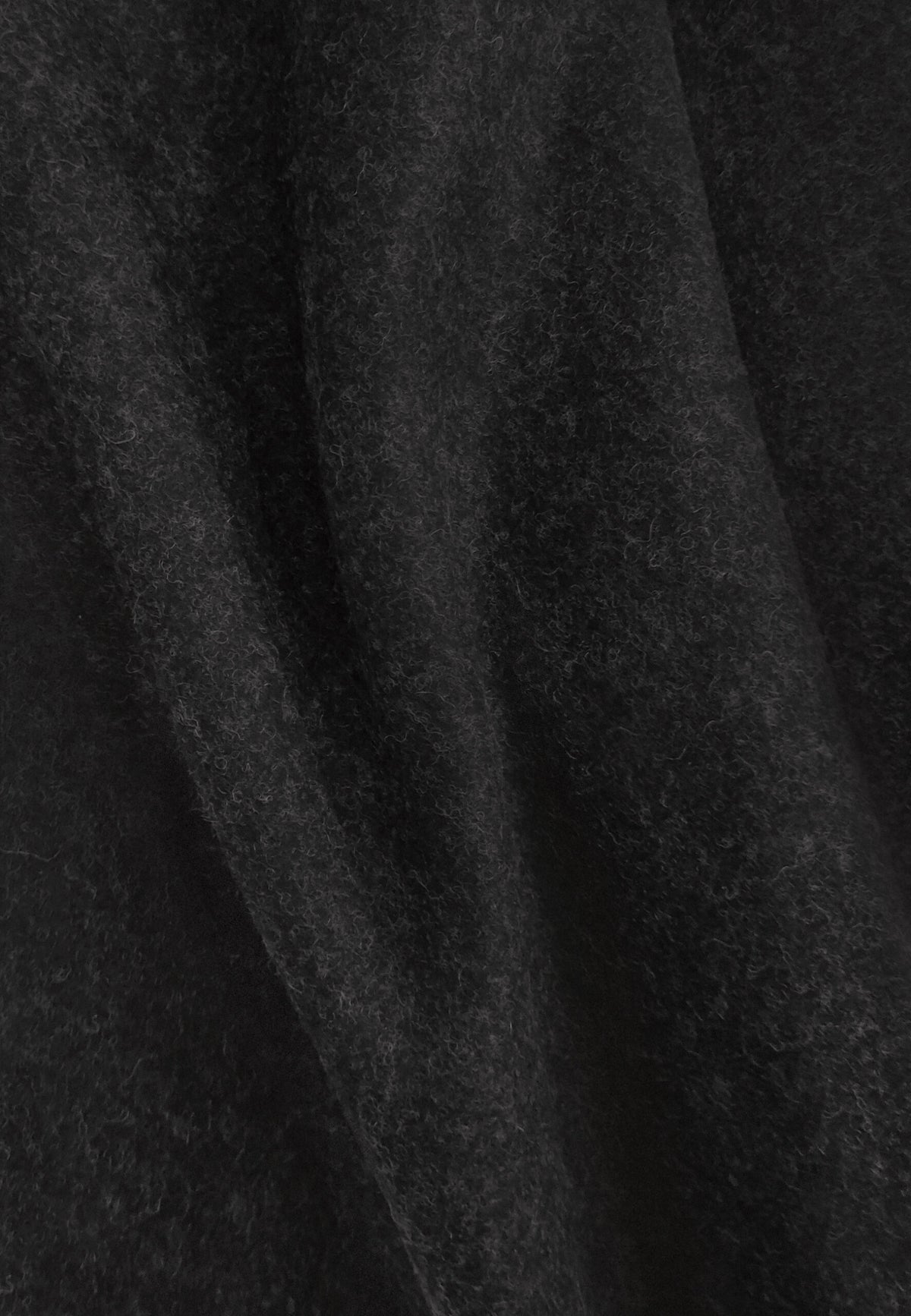Manteau zippé en laine gris foncé