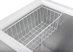 METRO Professional Congélateur bahut GHF2300, acier/aluminium, 112.5x61x83.5 cm, 300L, 95W, 1 panier, éclairage LED, 4 roulettes, avec serrure, blanc