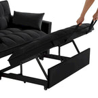 4 in1 Loveseat Sofa Bed with Armrests & Storage Pockets, Multi-Function Tufted Pull-out Sofa Bed with Adjustable Backrest