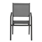 Lot de 8 chaises en aluminium anthracite - textilène gris Happy Garden