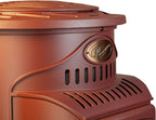 Universal poêle à gaz Provence 3,4 kW rouge, effet poêle à bois en fonte véritable, chauffage d’appoint avec tuyau gaz et détendeur