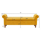 Storage Bench for Bedroom End of Bed Rolled Armed Velvet Ottoman Couch Long Bench