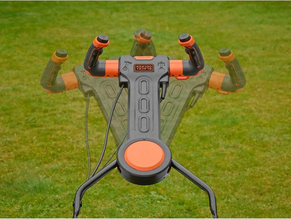 BLACK+DECKER BEMW471ES, Cortacésped eléctrico 1.600W 38 cm, Anchura de Corte de 38 cm, 6 Alturas Ajustables de Corte de 20, 30, 40, 50, 60 y 70 mm, Mango EASYSTEER de 3 Posiciones
