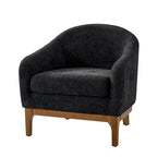 Augus Modern Boucle Accent Barrel Chair with Solid Wood Legs by HULALA HOME