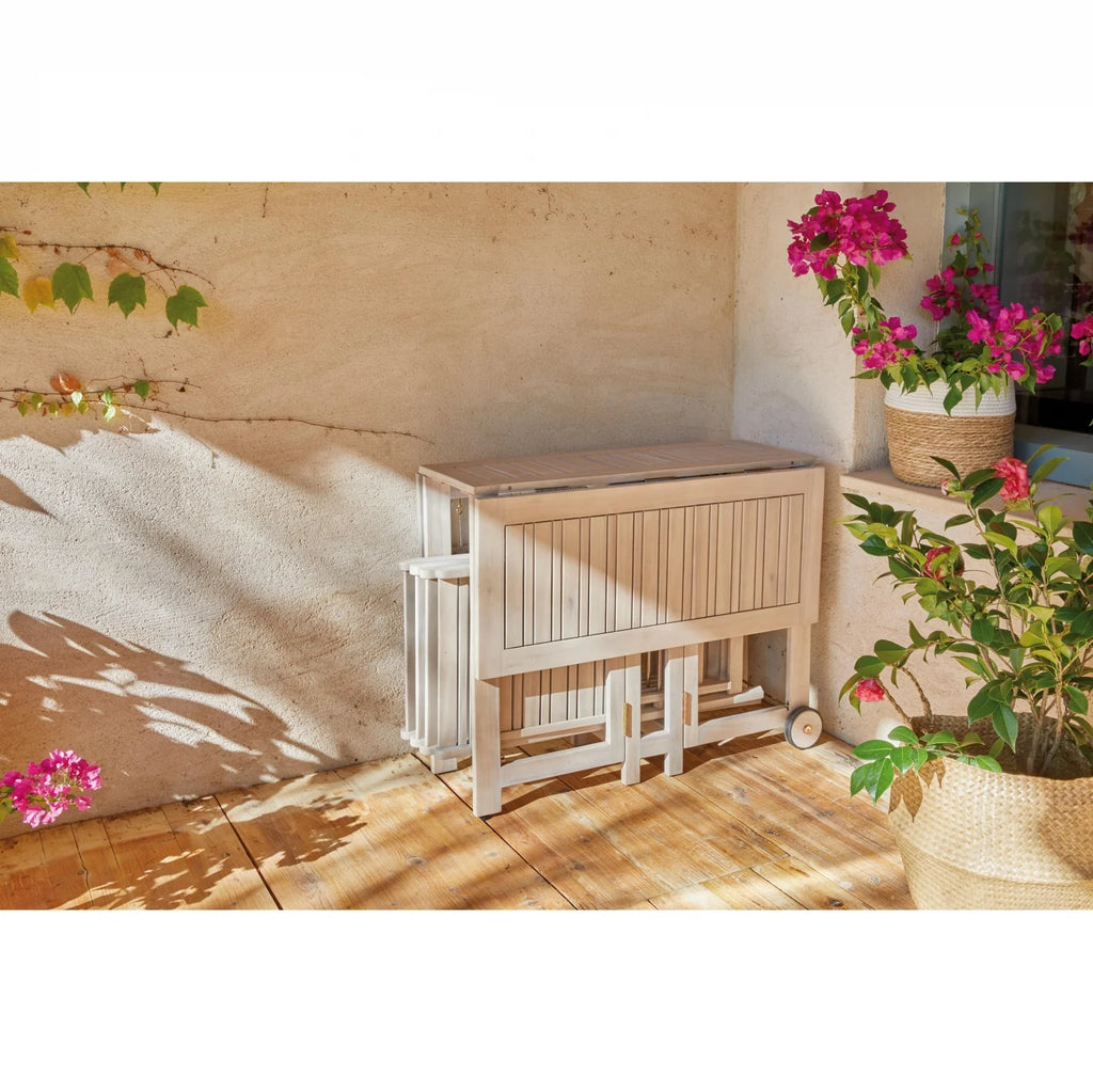 Conjunto de Balcón Mesa + 4 Sillas Madera de Acacia, Corfú