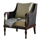 Dustin 1 Seater Teak Wood Rattan Sofa