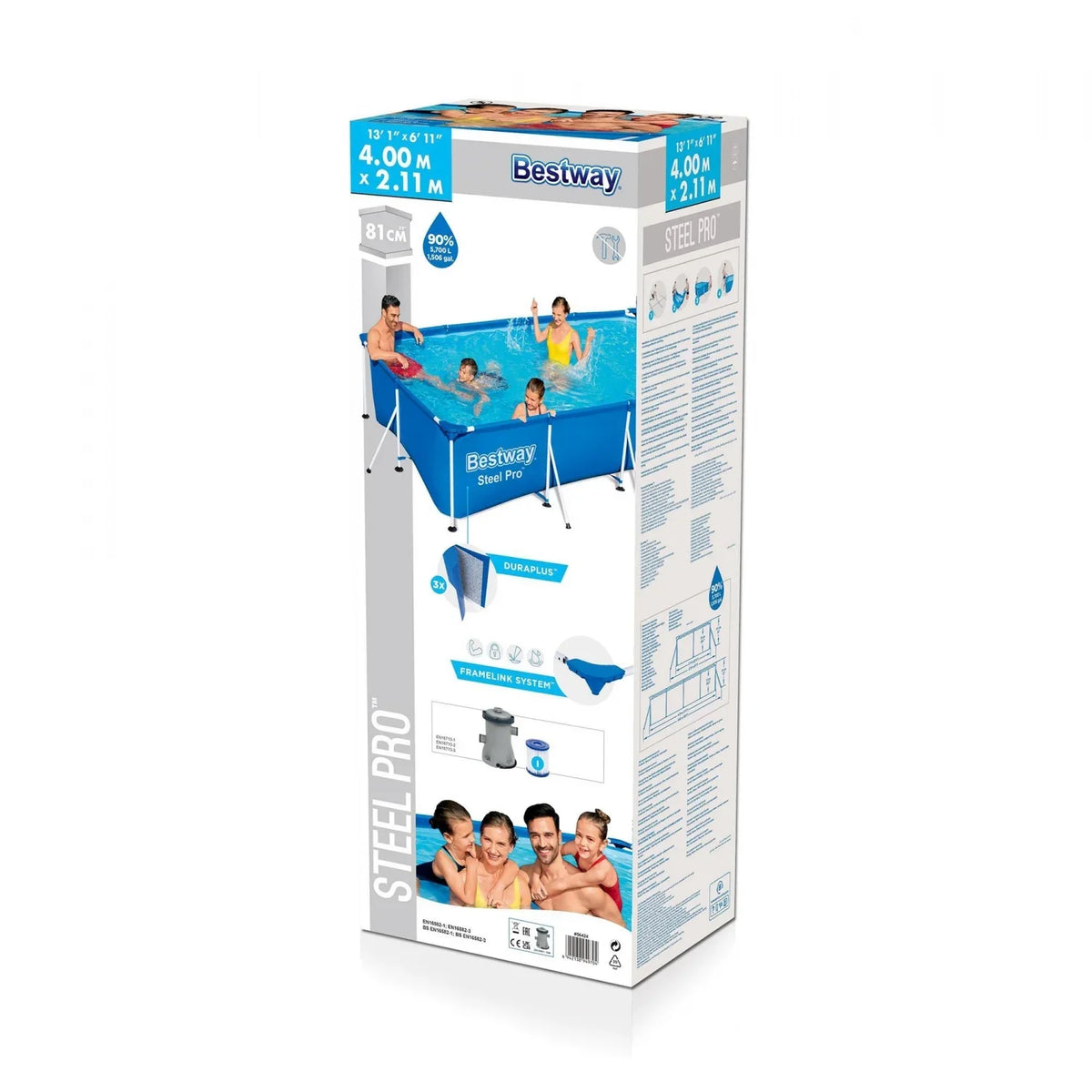 Piscina Tubular 400x211x81 cm Bestway
